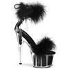 Pleaser - ADORE724F Sandale à bride à la cheville, Pole dance chaussures - Chaussures de pole dance - Noir/Transparent Product image